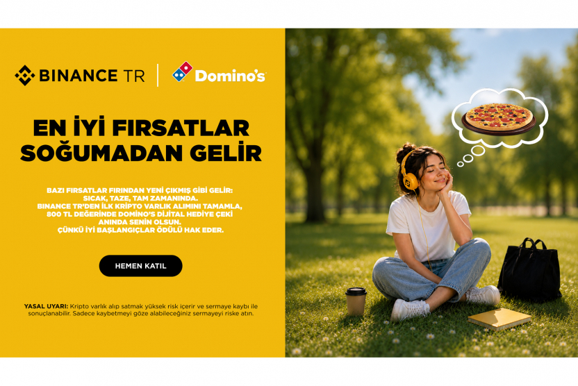 Binance TR × Domino’s: İlk Kripto Varlık Alımına 800 TL Hediye!